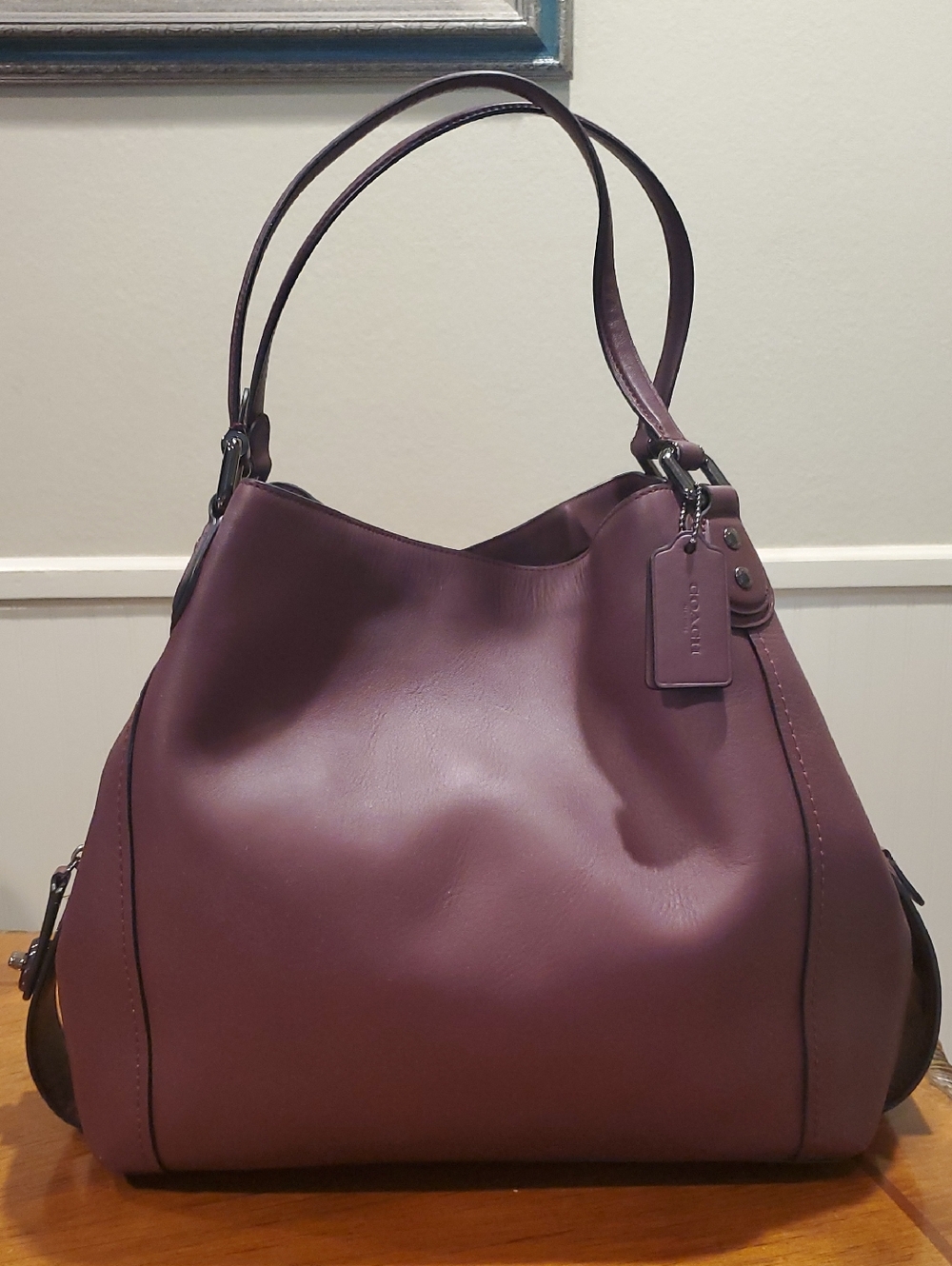 Coach Glovetanned Edie 42 Bag Oxblood